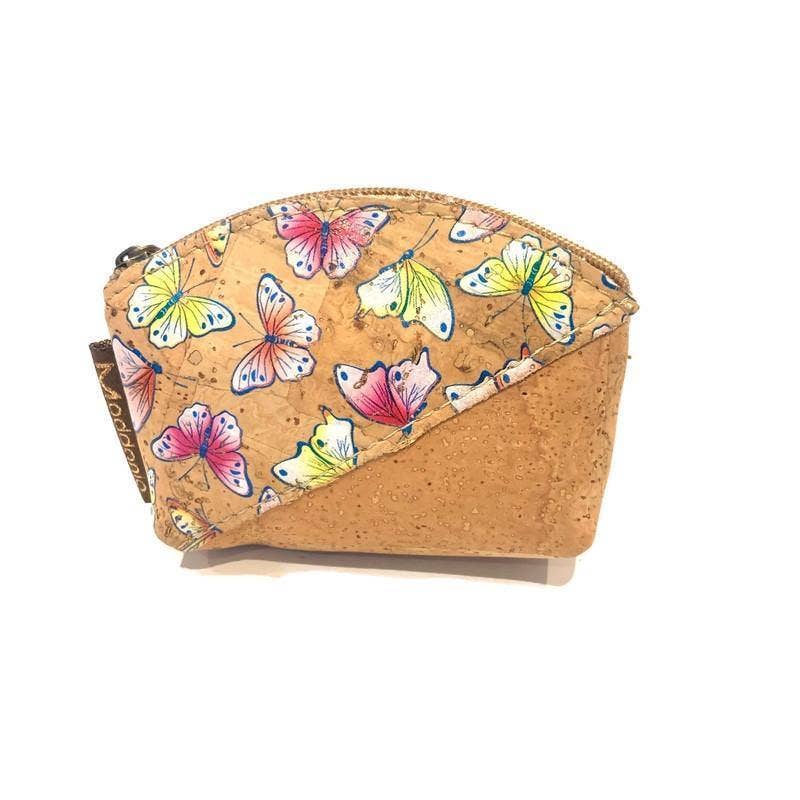 Cork Mini Coin Purse and Small Coin Pouch in a Lumo Flower