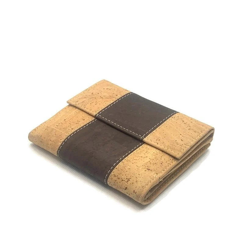 Cork Purse and Vegan Card Wallet for Women in Brown