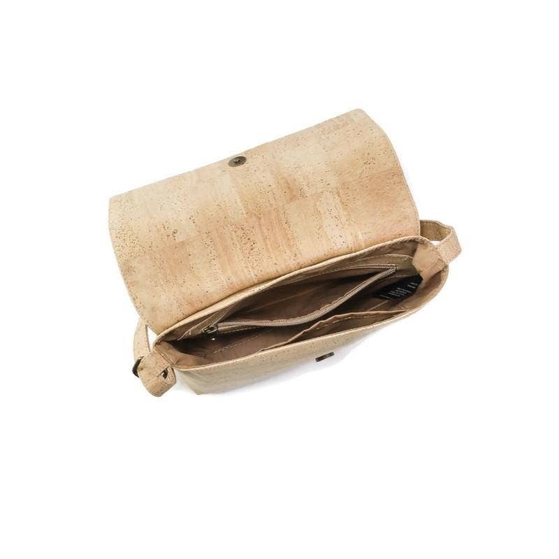 Sac bandoulière en liège Petit sac bandoulière vegan Saturi Beige