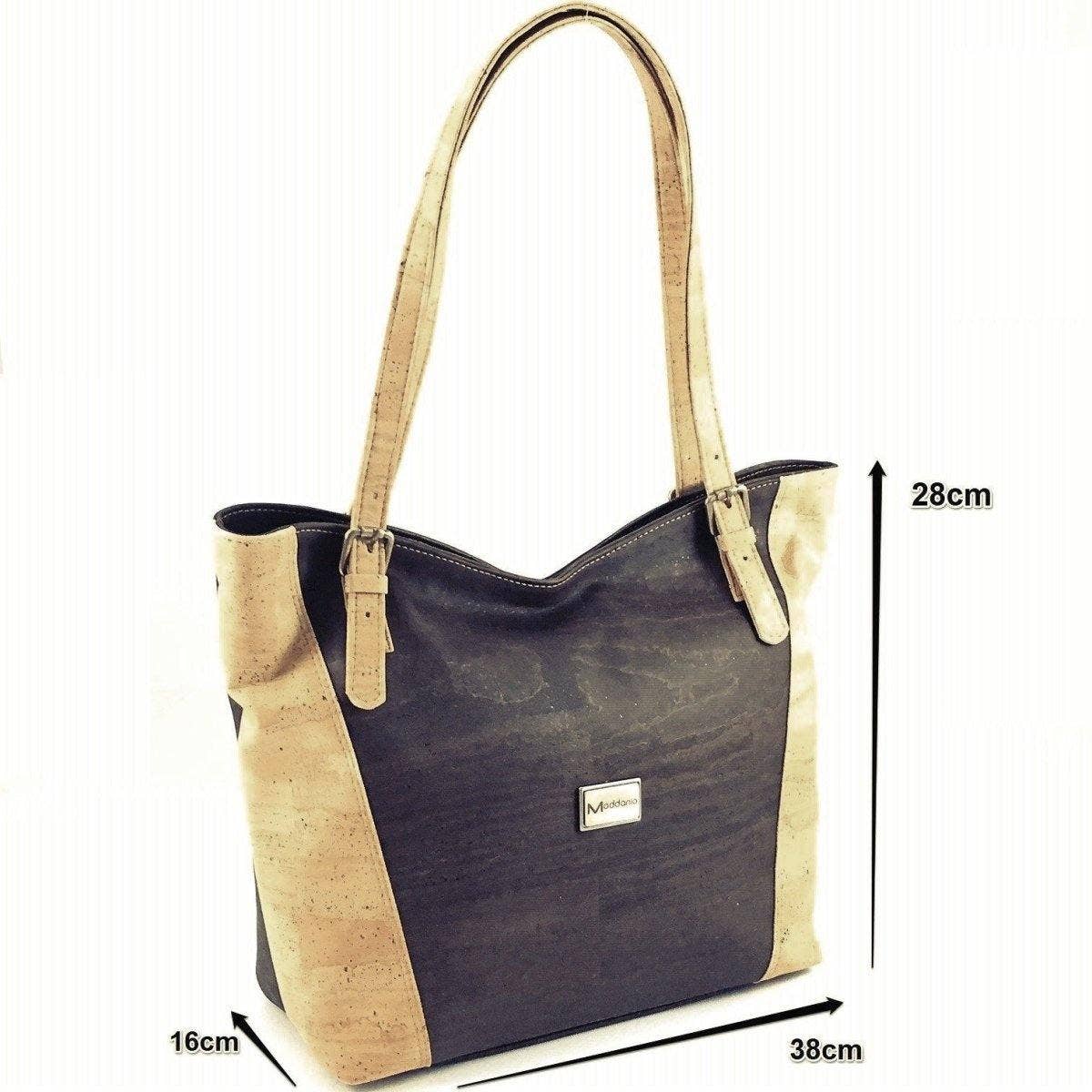 Cork Shoulder Bag Large Vegan Handbag for Women Savana Brown
