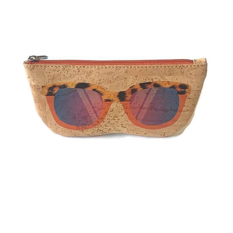 Cork Glasses Case and Vegan Reading Glasses Pouch in Orange