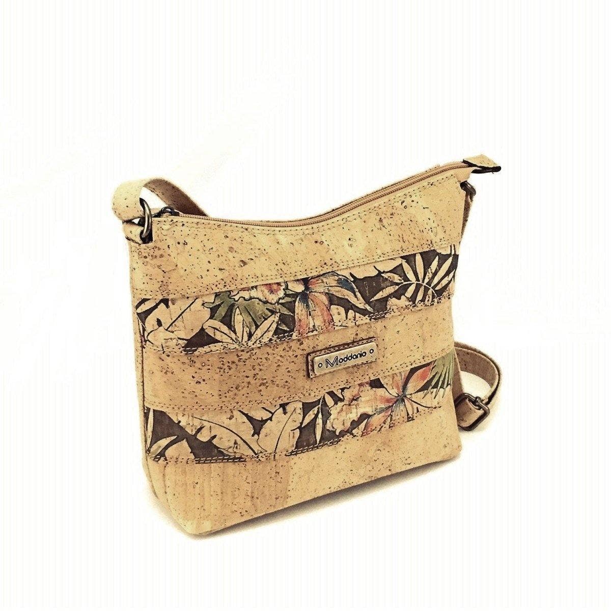 Cork Crossbody Bag and Vegan Purse for Women in Forest Green