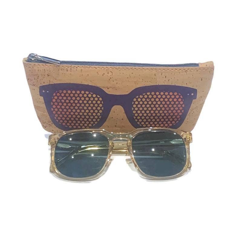 Cork Glasses Case and Vegan Reading Glasses Pouch in Blue
