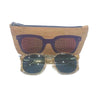 Load image into Gallery viewer, Cork Glasses Case and Vegan Reading Glasses Pouch in Blue
