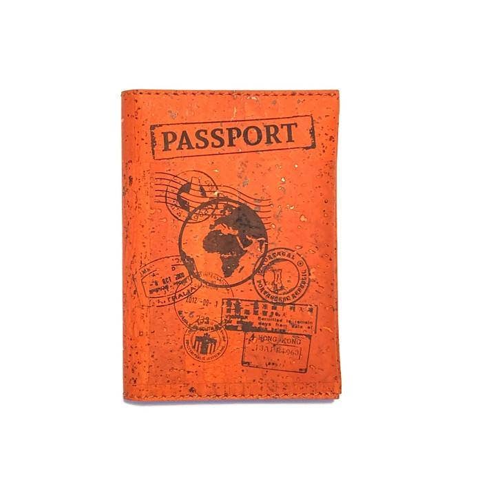 Cork Passport Cover Prestige Orange