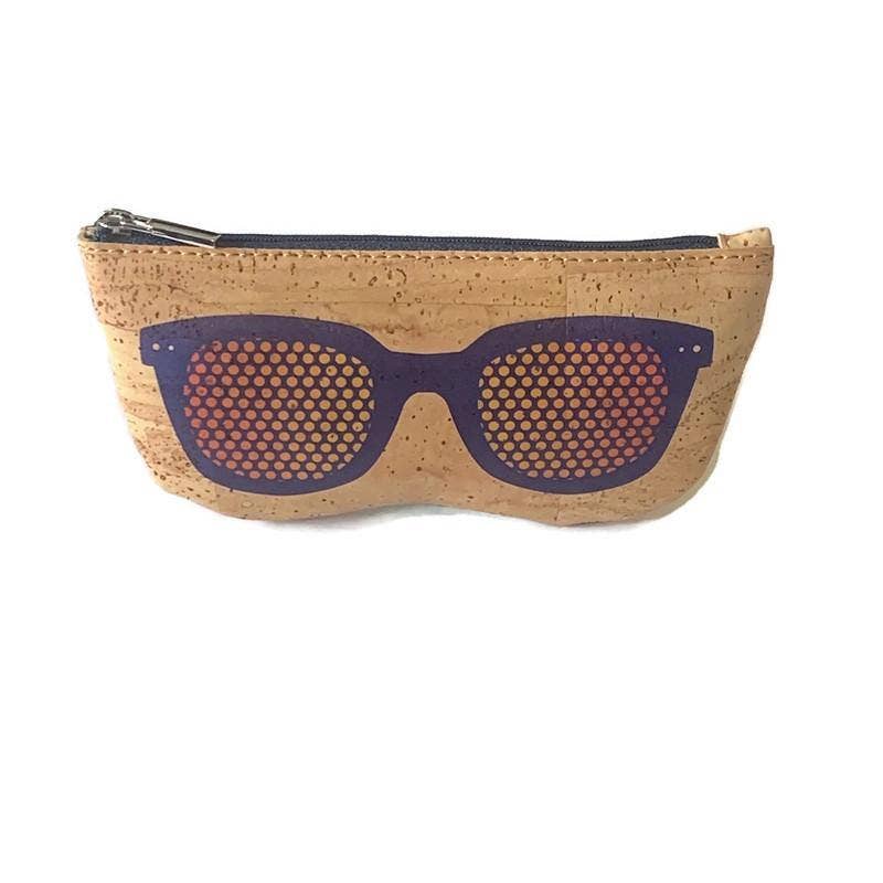Cork Glasses Case and Vegan Reading Glasses Pouch in Blue