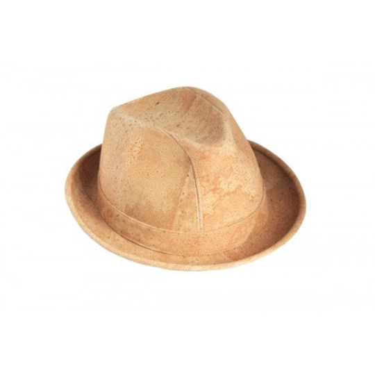 Cork Trilby Hat and Vegan Leather Hat in Natural
