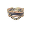 Load image into Gallery viewer, 6 Strand Cork Bracelet in Natural and Brown with a Large Gold Circular Design