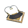 Luxuriöse Korkhalskette im ägyptischen Design in Schwarz und Gold