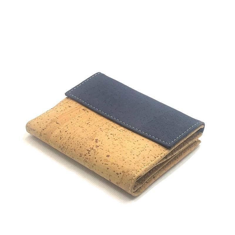 Cork Purse and Vegan Card Wallet for Women in Blue