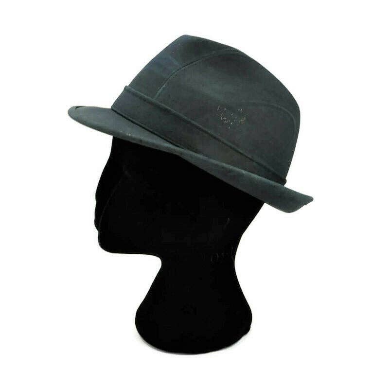 Cork Trilby Hat and Vegan Leather Hat in Black