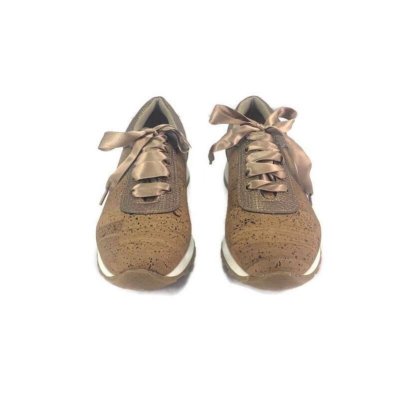 Cork Fashion Sneakers Low Top Vegan Fashion Trainers for Women in Taco