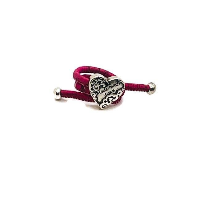 Cork Ring in a Pink Colour with Heart Design