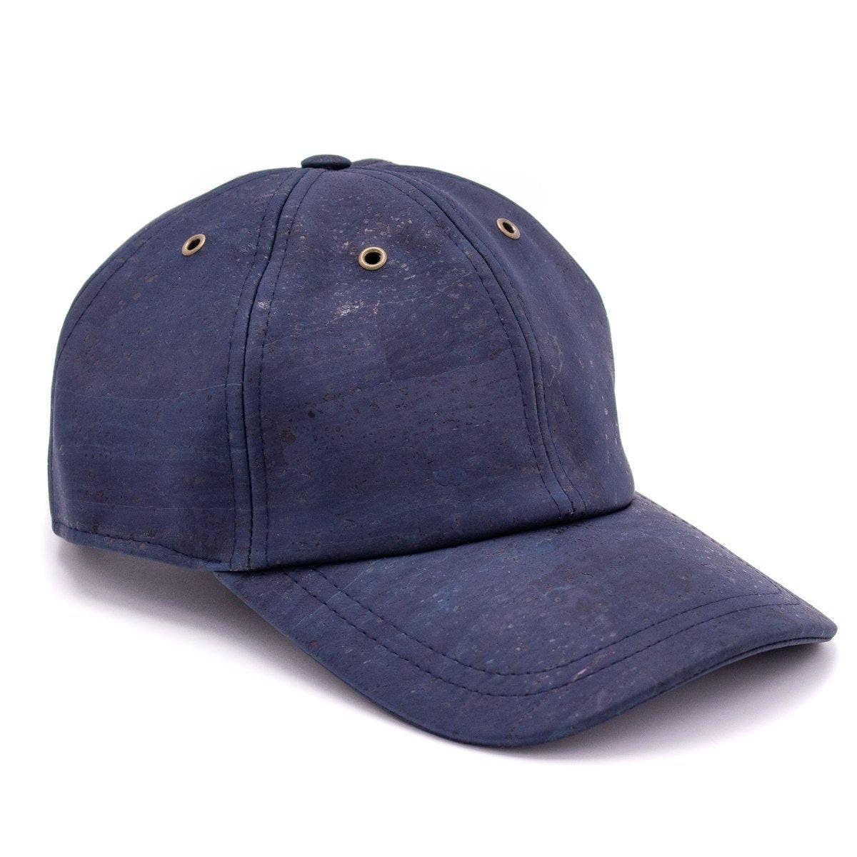 Cork Baseball Cap and Vegan Leather Cap in Navy Blue