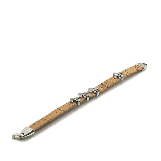 Cork Bracelet Single Wrap with Ethnic Pattern Design