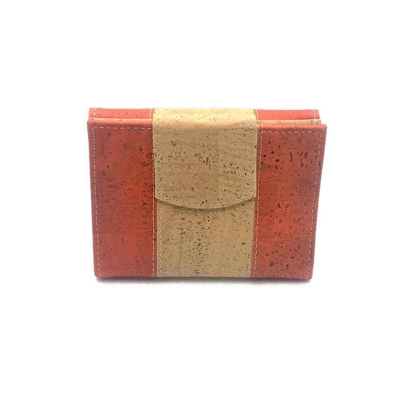 Cork Purse and Vegan Card Wallet for Women in Red