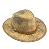 Cork Sun Hat and Vegan Leather Hat in a marble pattern