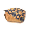 Cork Mini Coin Purse and Small Coin Pouch in a Geometric Blue Pattern