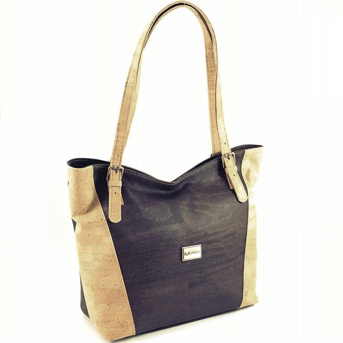 Cork Shoulder Bag Large Vegan Handbag for Women Savana Brown