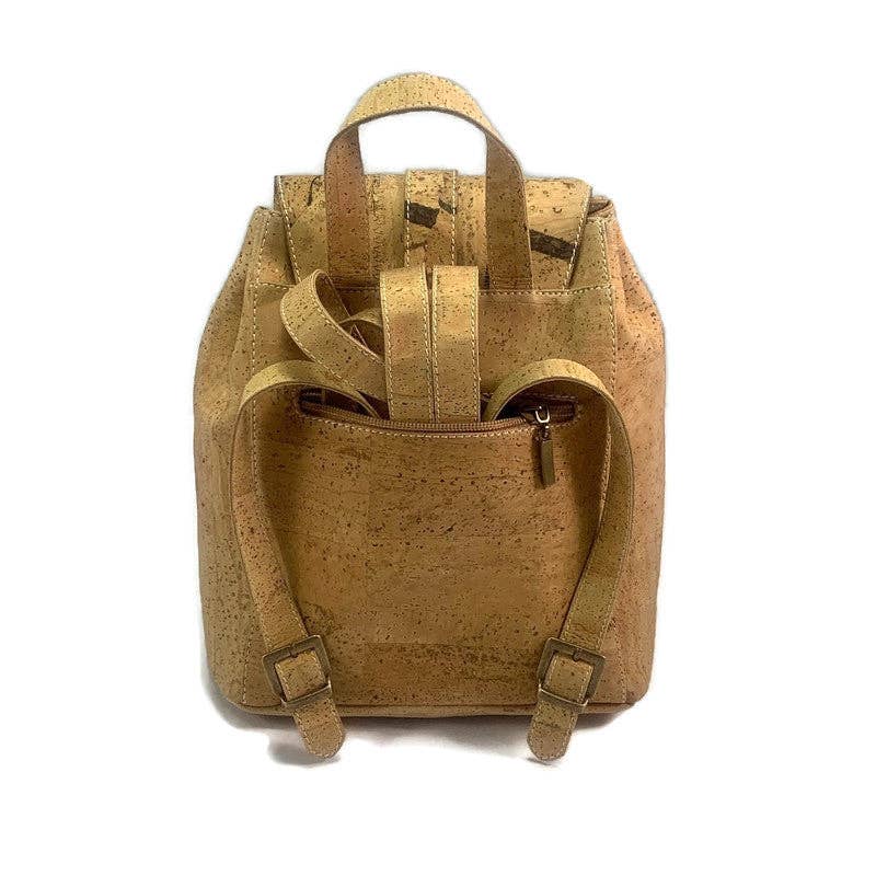 Cork Backpack and Vegan Small Backpack in Natural Mix
