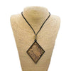 Load image into Gallery viewer, Luxury Cork Necklace in Black and Gold Diamond Design