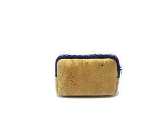Cork Coin Pouch and Vegan Leather Coin Purse in Blue