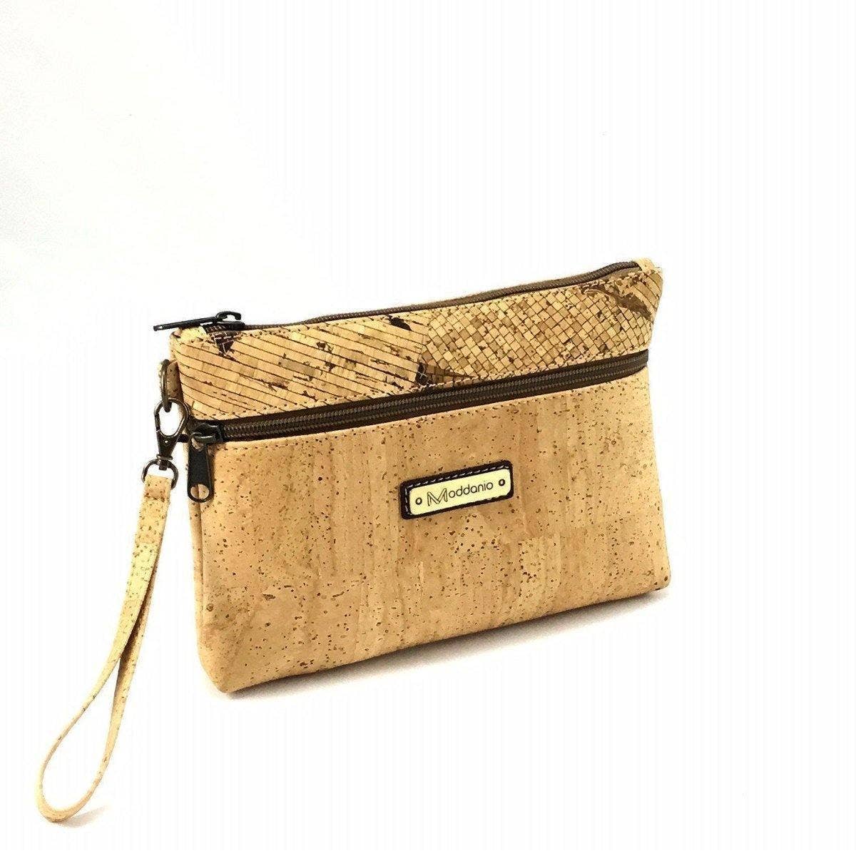 Kork-Clutch-Tasche, vegane Geldbörse mit Armband-Chetoci in Naturmischung