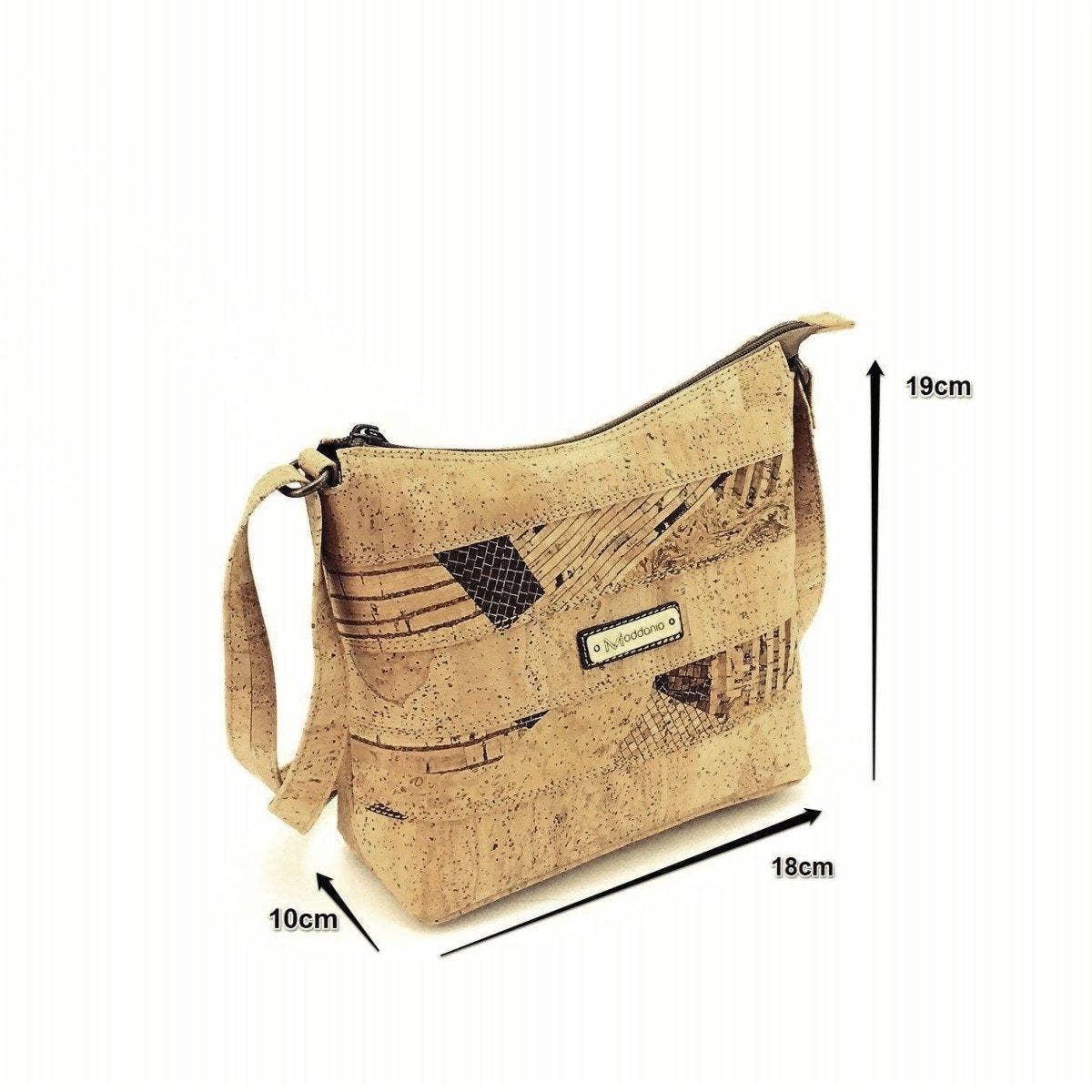 Cork Crossbody Bag and Vegan Purse for Women in Natural Mix