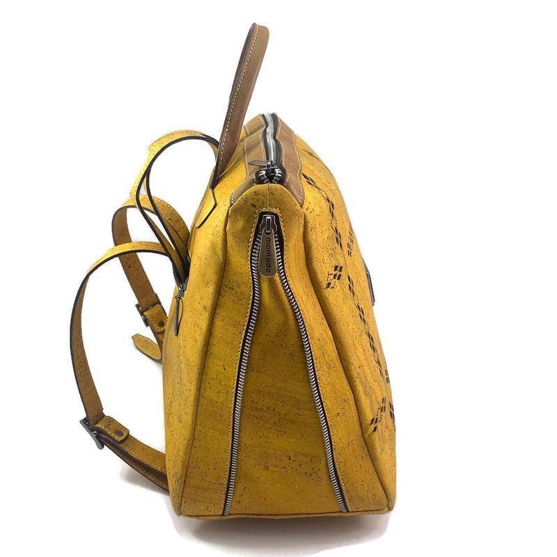 Korkrucksack für Damen, limitierte Auflage, gelber Rucksack 
