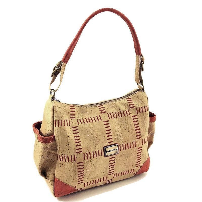 Cork Shoulder Bag Vegan Handbag for Women Siona in Red