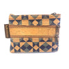 Load image into Gallery viewer, Cork Coin Purse and Vegan Change Pouch in a blue geometric pattern