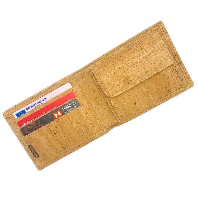 Cork Wallet for Men Vegan Wallet for Him in Natural