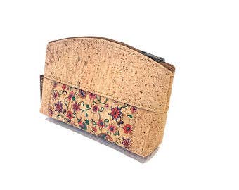 Cork Toiletry Bag and Small Vegan Cosmetic Pouch