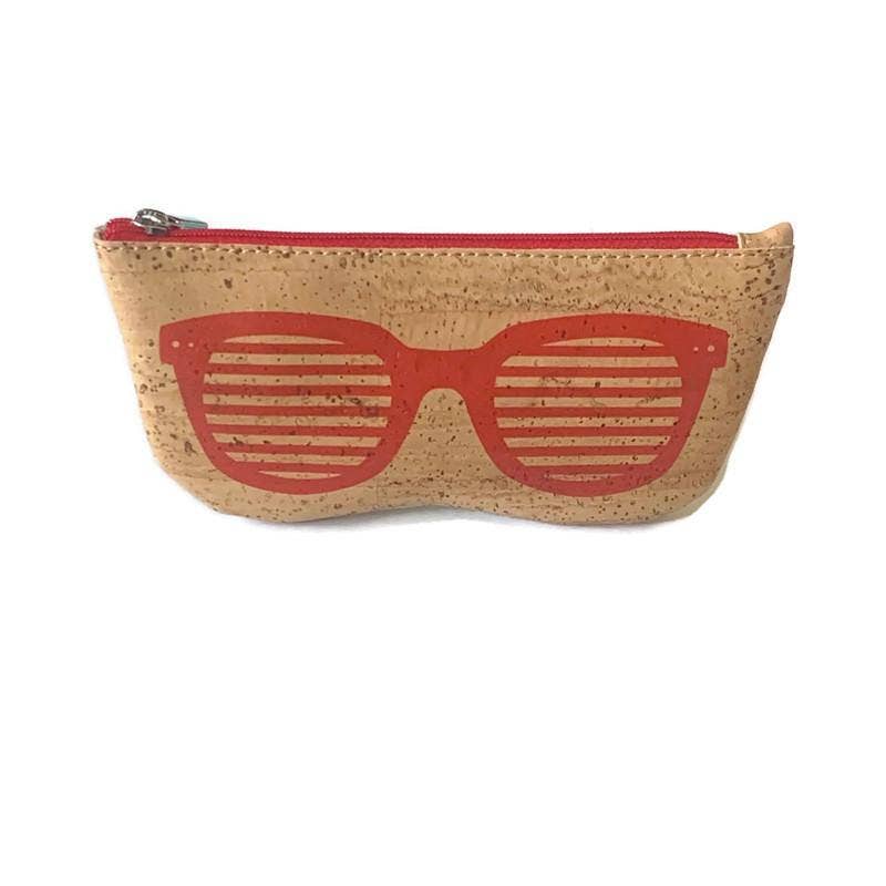 Cork Glasses Case and Vegan Reading Glasses Pouch in Red