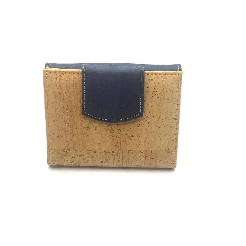 Cork Purse and Vegan Card Wallet for Women in Blue